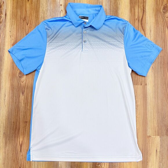 PGA TOUR Pro Series Athletic Fit Blue & White Golf Polo Shirt Size Medium - Picture 2 of 5